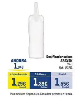 Makro Araven - dosificador salsas oferta