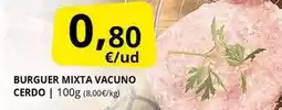Supermercados MAS Mixta - burguer vacuno cerdo oferta
