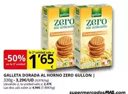 Supermercados MAS Gullón - galleta dorada al horno zero oferta