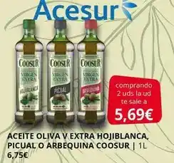 Supermercados MAS Coosur - aceite oliva v extra hojiblanca, picual o arbequina oferta