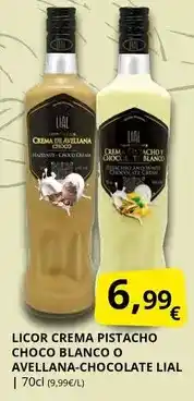 Supermercados MAS Lial - licor crema pistacho choco blanco o avellana-chocolate oferta