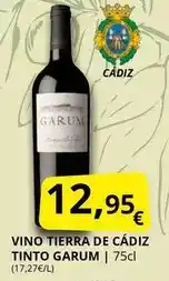 Supermercados MAS Vino tierra de cadiz tinto oferta