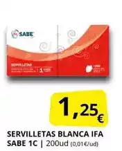 Supermercados MAS Ifa sabe - servilletas blanca oferta