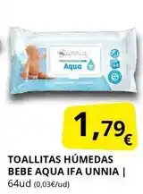 Supermercados MAS Ifa unnia - toallitas humedas bebe aqua oferta