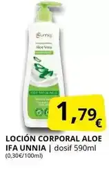 Supermercados MAS Ifa unnia - locion corporal aloe oferta
