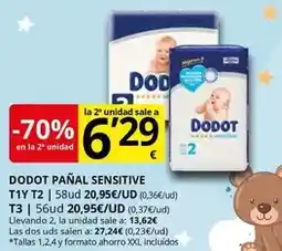 Supermercados MAS Dodot - panal sensitive oferta