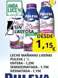 Supermercados MAS Puleva - leche mananas ligeras oferta