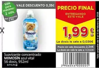 Mimosín - suavizante concentrado azul vital