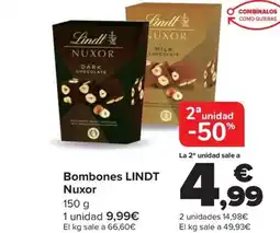 Carrefour LINDT Bombones Nuxor oferta