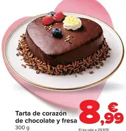 Carrefour Tarta de corazón de chocolate y fresa oferta