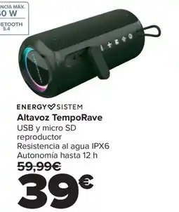 Carrefour ENERGY SISTEM Altavoz TempoRave oferta