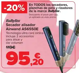 Carrefour BABYLISS Secador alisador Airwand AS6550E oferta