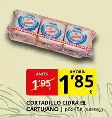 Supermercados MAS El corte inglés - cortabillo cidra el cartujano oferta