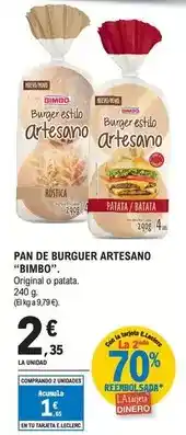 E.Leclerc Bimbo - pan de burger artesano oferta