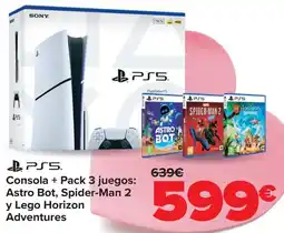 Carrefour Consola + Pack 3 juegos: Astro Bot, Spider-Man 2 y Lego Horizon Adventures oferta