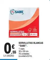E.Leclerc Ifa sabe - servilletas blancas oferta