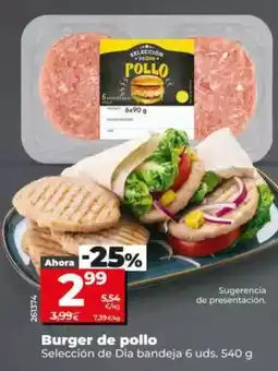 Dia Seleccion de dia - burger de pollo oferta