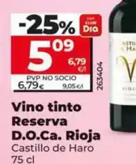 Dia Castillo de haro - vino tinto reserva d.o.ca. rioja oferta