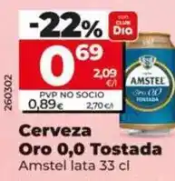 Dia Amstel - cerveza oro 0,0 tostada oferta
