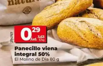 El molino de dia - panecillo viena integral 50%