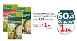 Condis Knorr - cremes d'alicia, carbasso o bolets oferta