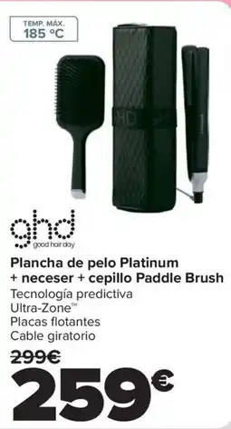 Carrefour Plancha de pelo Platinum + neceser + cepillo Paddle Brush oferta