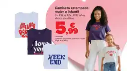 Carrefour Camiseta estampada mujer o infantil oferta