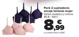 Carrefour Pack 2 sujetadores encaje fantasía mujer oferta