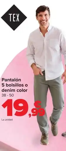 Carrefour TEX Pantalón 5 bolsillos o denim color 38-50 oferta