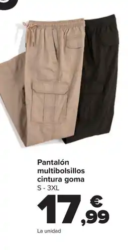 Carrefour Pantalón multibolsillos cintura goma S-3XL oferta