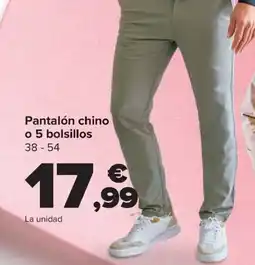 Carrefour Pantalón chino o 5 bolsillos 38-54 oferta