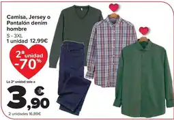 Carrefour Camisa, Jersey o Pantalón denim hombre oferta