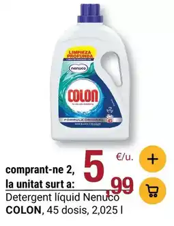 BonpreuEsclat Nenuco - detergent líquid colon, 45 dosis oferta