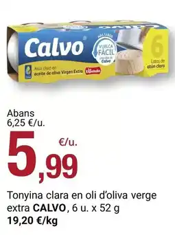 BonpreuEsclat Calvo - tonyina clara en oli d'oliva verge extra oferta