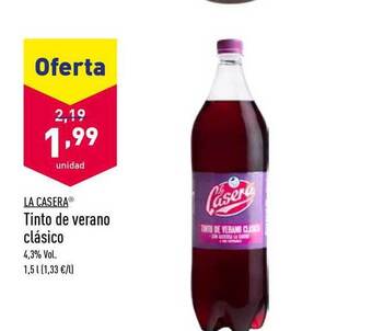 ALDI La Casera Tinto De Verano Clásico oferta