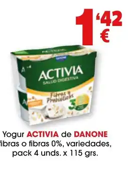TOP Cash & Carry ACTIVIA de DANONE Yogur fibras o fibras 0%, variedades oferta