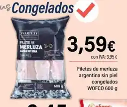 Cash Ifa WOFCO Filetes de merluza argentina sin piel congelados oferta