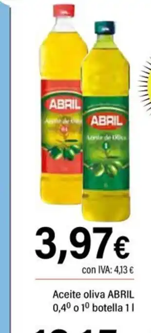 ABRIL Aceite oliva 0,40 o 1º botella