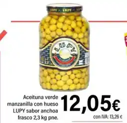 Cash Ifa LUPY Aceituna verde manzanilla con hueso sabor anchoa frasco oferta