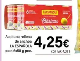 Cash Ifa LA ESPAÑOLA Aceituna rellena de anchoa oferta