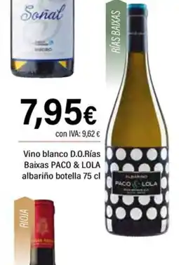 Cash Ifa PACO & LOLA Vino blanco D.O.Rías Baixas albariño botella oferta