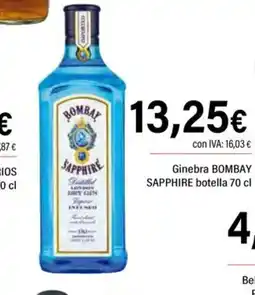 Cash Ifa BOMBAY SAPPHIRE Ginebra oferta