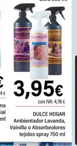 Cash Ifa DULCE HOGAR Ambientador Lavanda, Vainilla o Absorbeolores tejidos spray oferta