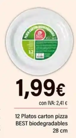 Cash Ifa BEST 12 Platos carton pizza biodegradables oferta
