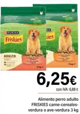 Cash Ifa FRISKIES Alimento perro adulto carne-cereales- verdura o ave-verdura oferta