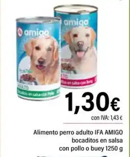 Cash Ifa IFA AMIGO Alimento perro adulto bocaditos en salsa con pollo o buey oferta