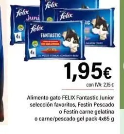 Cash Ifa FELIX Alimento gato Fantastic Junior selección favoritos, Festín Pescado o Festín carne gelatina oferta