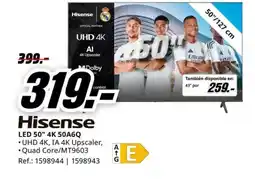 MediaMarkt HISENSE LED 50" 4K 50A6Q oferta