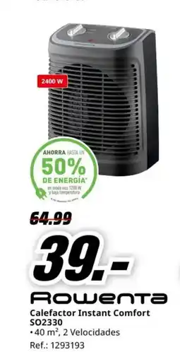 MediaMarkt ROWENTA Calefactor Instant Comfort S02330 oferta