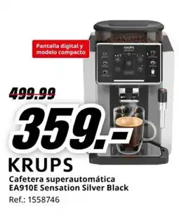 MediaMarkt KRUPS Cafetera superautomática EA910E Sensation Silver Black oferta